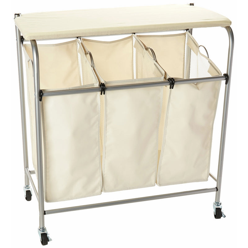 Honey-Can-Do Rolling Laundry Sorter with Ironing Board