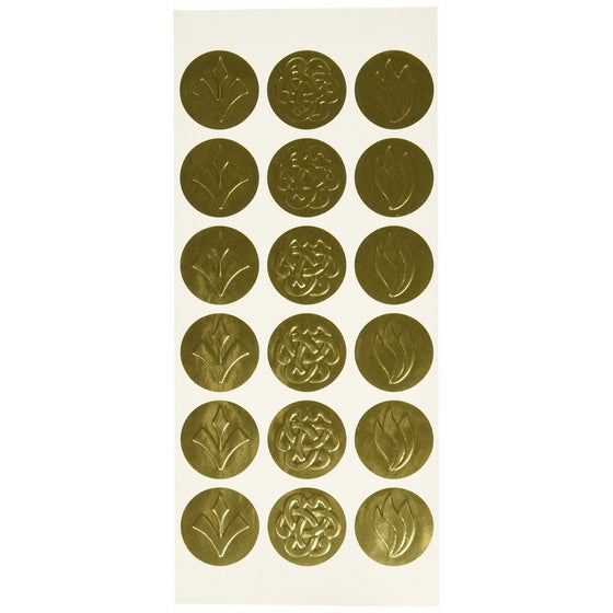 Geographics Self-Adhesive Embossed Seals, Gold, 54 per Pack (45204)