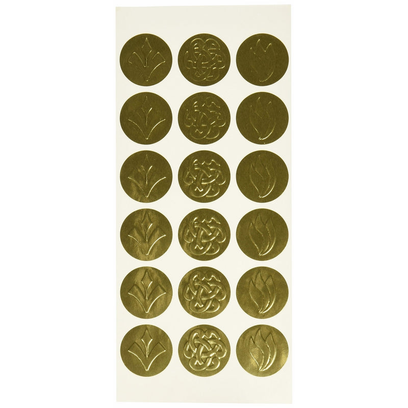 Geographics Self-Adhesive Embossed Seals, Gold, 54 per Pack (45204)