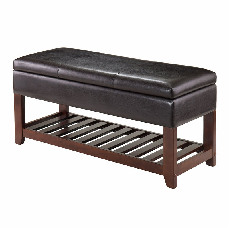 Winsome Monza Bench with Storage Chest, Brown