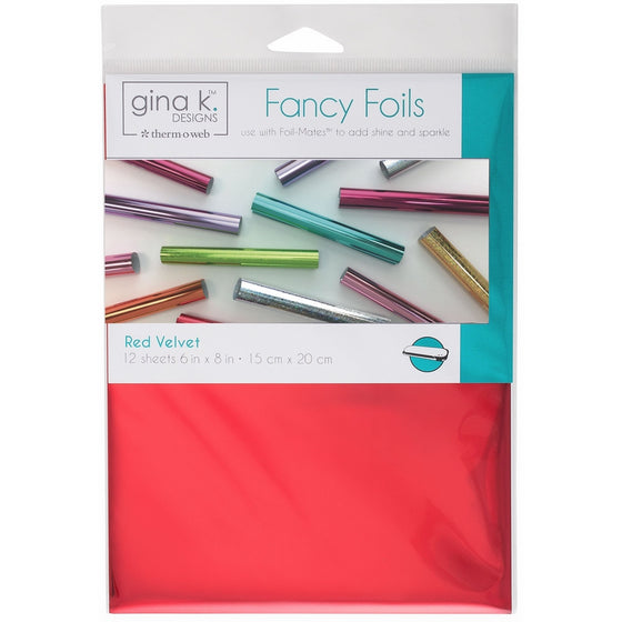 Gina K. Designs Fancy Foils 6"x8" Sheets 12 Sheets per Pack (Red Velvet)