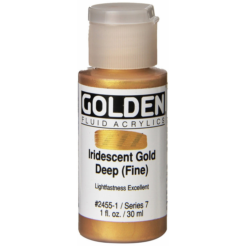 Golden Fluid Acrylic Paint 1 Ounce-Iridescent Gold Deep