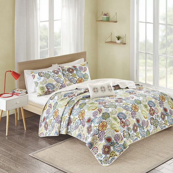 Mi-Zone Tamil Coverlet Mini Set, Twin/ Twin X-Long, Multi