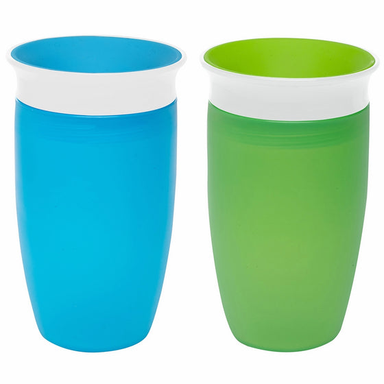 Munchkin Miracle 360 Sippy Cup, Green/Blue, 10 Ounce, 2 Count