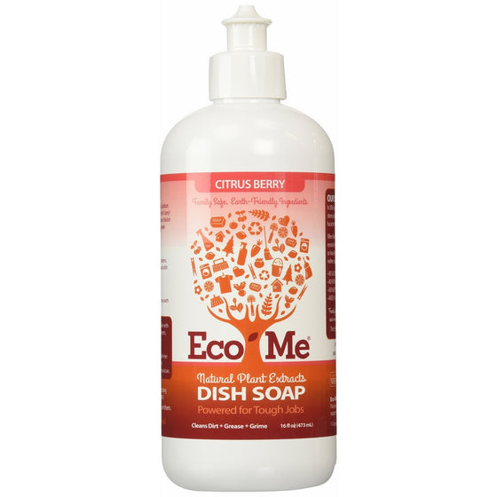 Eco-Me Natural Sudsing Liquid Dish Soap, Citrus Berry, 16 Fluid Ounce