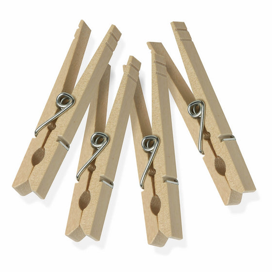 Honey-Can-Do DRY-01376 Wood Clothespins with Spring, 100-Pack, 3.3-inches Length