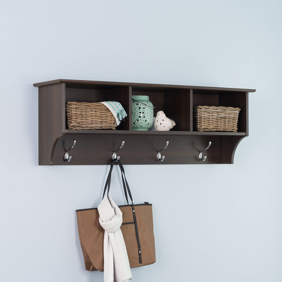 Prepac Entryway Cubbie Shelf, Espresso