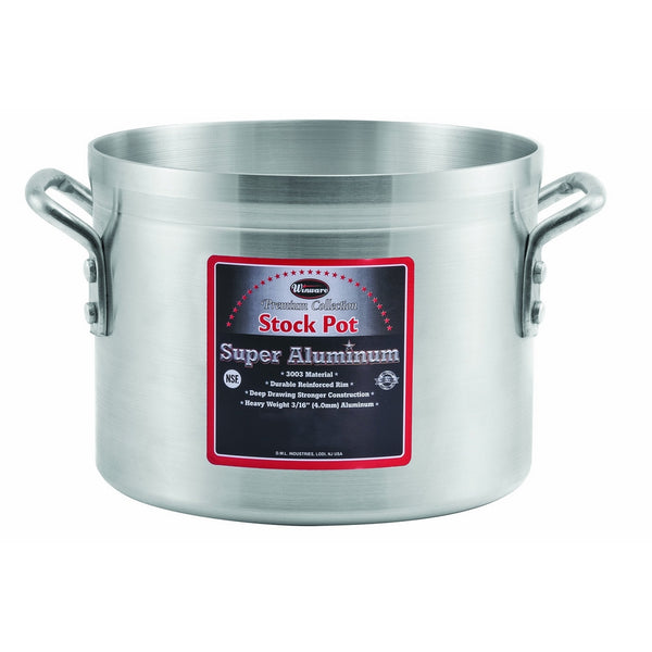 Winco USA Super Aluminum Stock Pot, Heavy Weight, 16 Quart, Aluminum