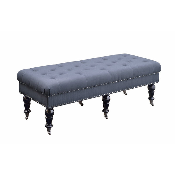 Linon Isabelle Bench, 50-Inch, Black