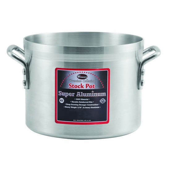 Winco USA Super Aluminum Stock Pot, Heavy Weight, 40 Quart, Aluminum