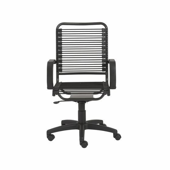 Euro Style - Bradley Bungie High Back Adjustable Ergonomic Swivel Office Chair with Arms, Black Bungie with Graphite Black Frame, Lumbar Support for Computer Work and Conference Rooms