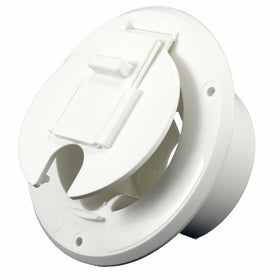 JR Products White 30 Amp Round Electric Cable Hatch