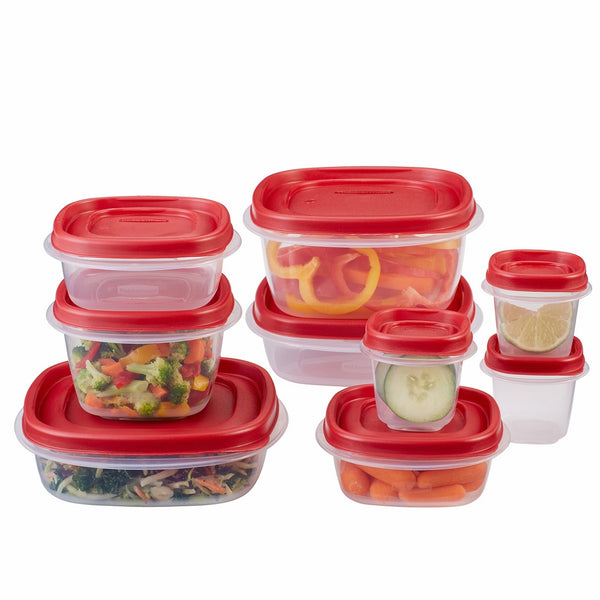 Rubbermaid Easy Find Lid 18-Piece Food Storage Container Set, Red