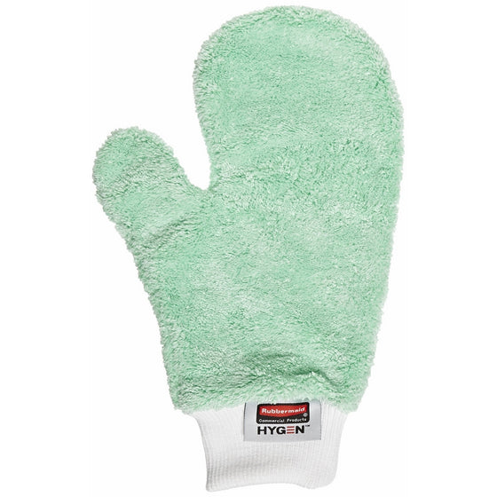 Rubbermaid Commercial Hygen Microfiber Dusting Mitt, 11-7/8-Inch Length X 9-7/8-Inch Width X 2-Inch Height, Green (FGQ65200GR00)