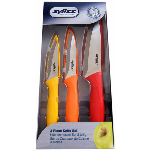 ZYLISS 3 Piece Paring Knife Set with Sheath Covers