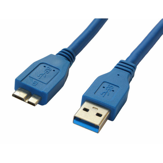 Superspeed USB 3.0 Type A Male to Micro B Male 24/28AWG Cable (3 Feet, Blue) Free Shipping