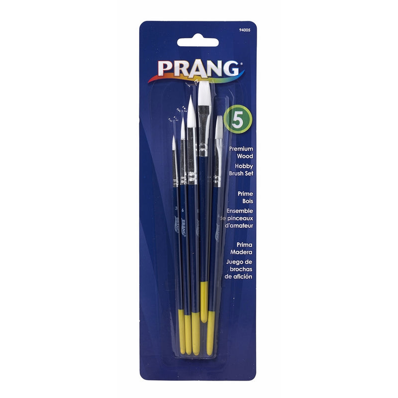 Prang Hobby Paint Brush Set, 5 Assorted Brush Sizes (94005)