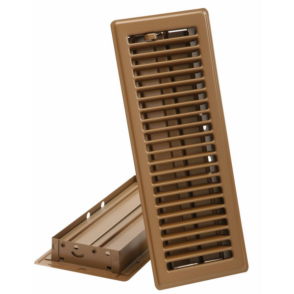 Imperial 2-1/4" x 12" Louvered Floor Register, Brown, RG2000