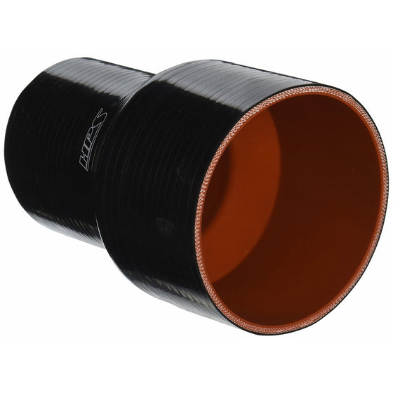 HPS HTSR-300-400-L6-BLK Silicone High Temperature 4-ply Reinforced Reducer Coupler Hose, 30 PSI Maximum Pressure, 6" Length, 3" > 4" ID, Black