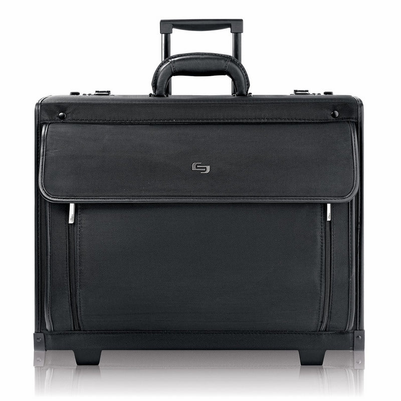 Solo Herald 15.6 Inch Rolling Laptop Catalog Case with Dual Combination Locks, Black