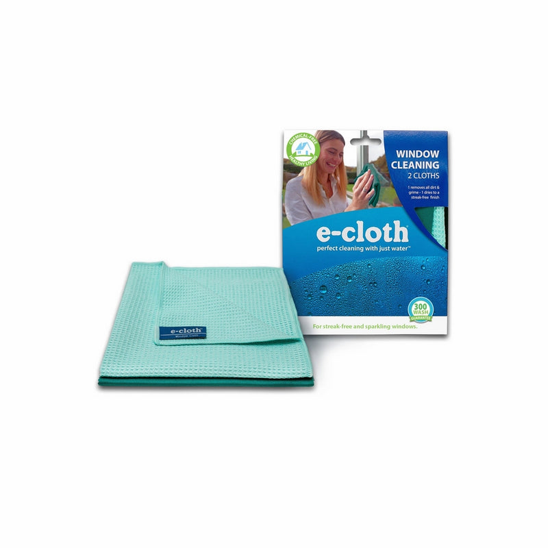 E-Cloth Window Cleaning Pack - 2 cloths, Perfect Chemical Free Cleaning With Just Water, 99% Antibacterial