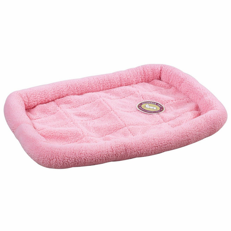 Slumber Pet Sherpa Crate Beds- Comfortable Bumper-Style Beds for Dogs and Cats, Medium/Large, Baby Pink