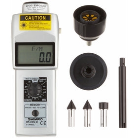 Shimpo DT-205LR Handheld Tachometer with 6" Wheel, LCD Display, /-1rpm Accuracy, 6 - 99999rpm Range