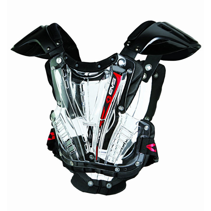 EVSSports VEXBK-MVEX Chest Protector (Clear/Black, Medium)