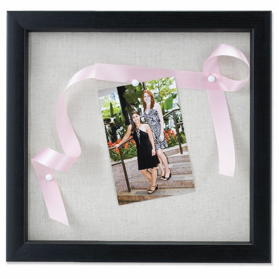 Lawrence Frames 168012 12 by 12-Inch Black Shadow Box Frame, Linen Inner Display Board