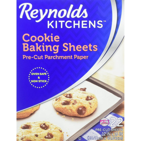 Reynolds Kitchens Cookie Baking Sheets Parchment Paper (Non-Stick, 22 Sheets)