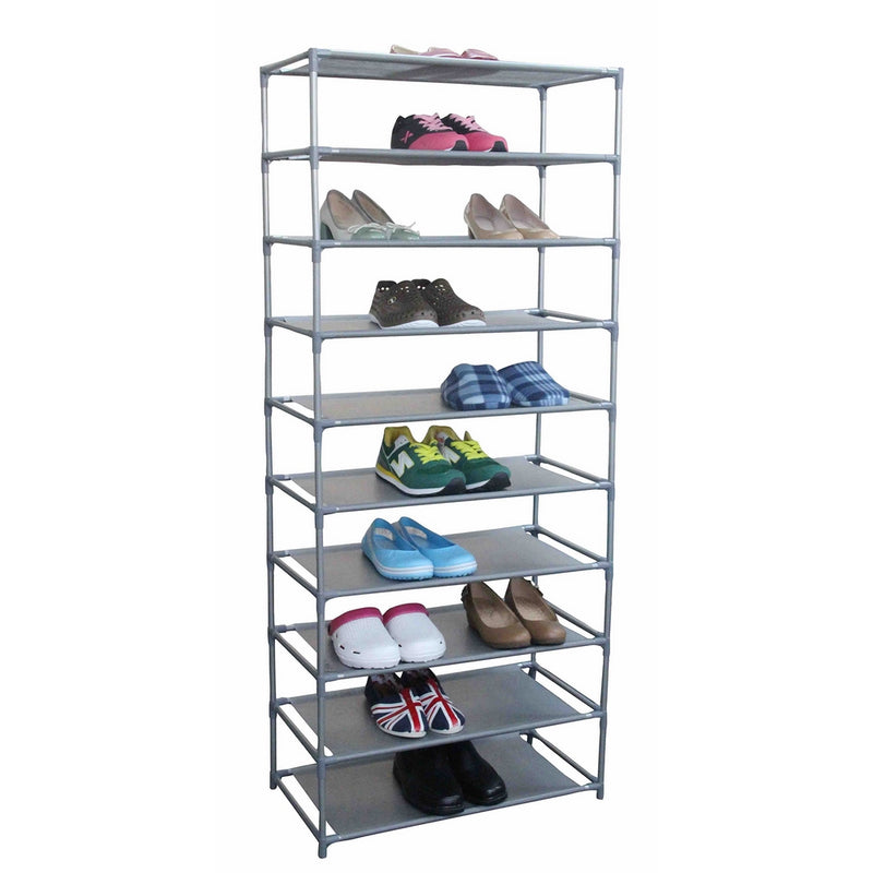 Home Basics Free-Standing Shoe Rack (10-Tier) 24.6" x 11.4" x 61.8"