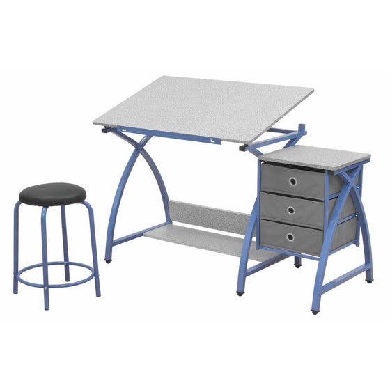 Comet Center with Stool in Blue / Spatter Gray