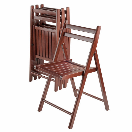 Winsome Wood Robin 4 Piece Folding Chair Set Walnut