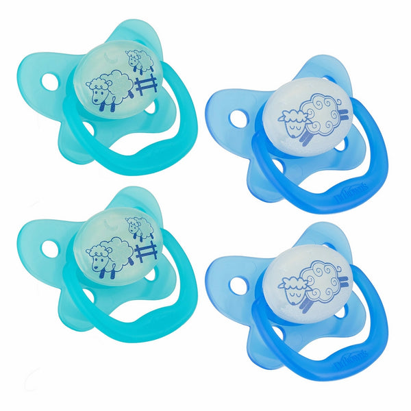 Dr. Brown's PreVent Contour Glow in the Dark Pacifier, Stage 1 (0-6m), Blue, 4-Count