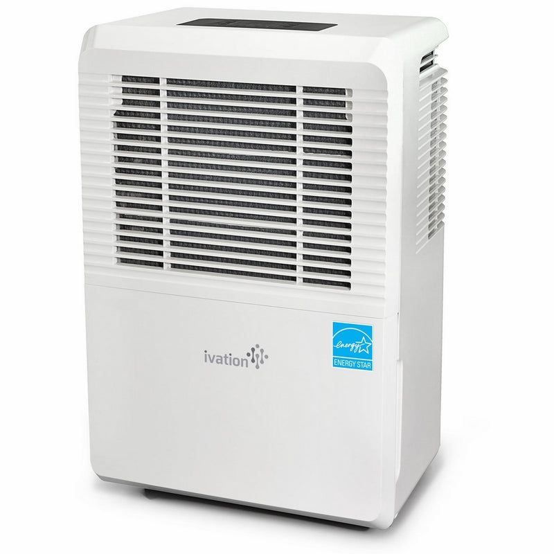 Ivation 70 Pint Energy Star Dehumidifier WITH PUMP - Large-Capacity For Spaces Up To 4,500 Sq Ft - Includes Programmable Humidistat, Hose Connector, Auto Shutoff / Restart, Casters & Washable Filter