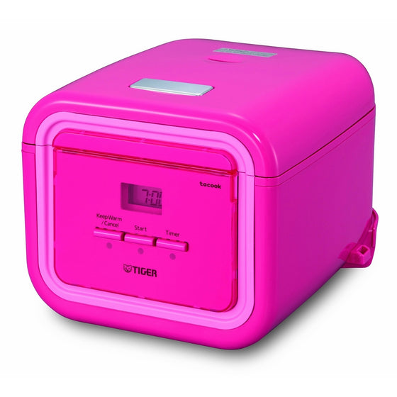 Tiger JAJ-A55U PP 3-Cup (Uncooked) Micom Rice Cooker with Slow Cook, Steam, & Cake Bake, Passion Pink