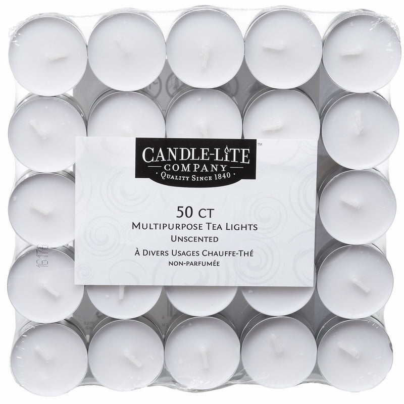 Candle-lite Unscented Tealight Bag, 50-Pack