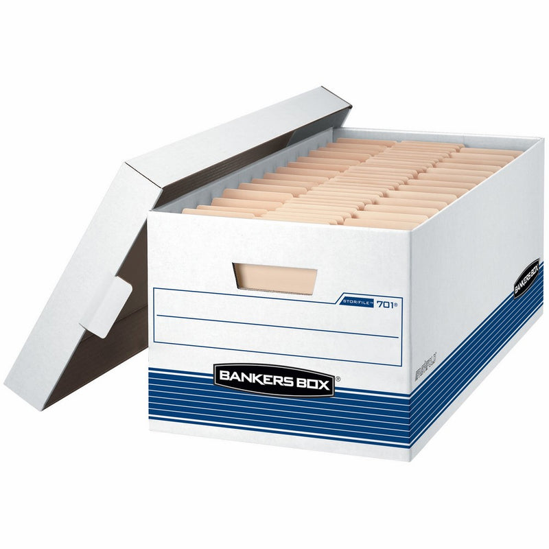 Bankers Box Stor/File Medium-Duty Storage Boxes with Lift-Off Lid, Letter, 12 Pack (00701)
