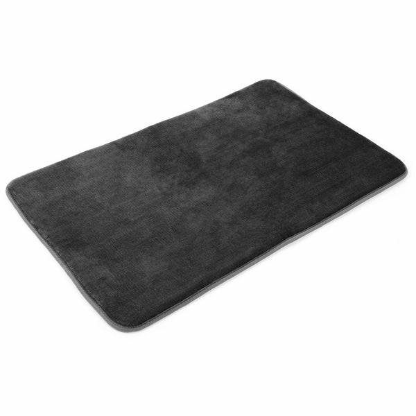 Clara Clark Bath Mat Bathroom Rug - Absorbent Memory Foam Bath Rugs - Non-Slip, Thick, Cozy Velvet Feel Microfiber Bathrug, Plush Shower, Toilet Floor Bathmats Carpet - Black - Large Size 20”x32”