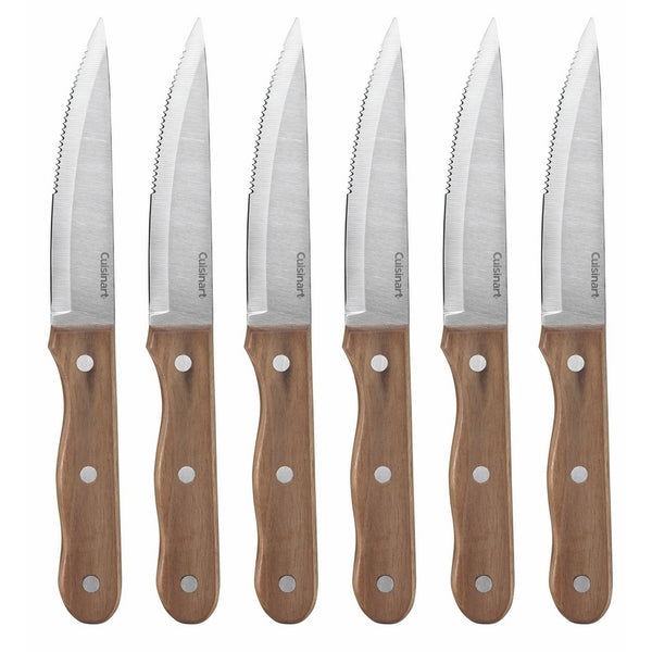 Cuisinart C55W-S6STK Advantage Cutlery 6-Piece Triple Rivet Walnut Steak Knife Set