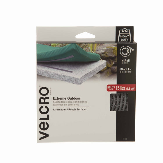 VELCRO Brand - Extreme Outdoor - Extreme - 1" Wide Tape, 10' - Titanium (Packaging may vary)
