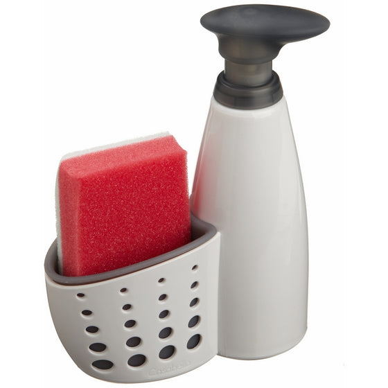 Casabella Sink Sider Soap Dispenser with Sponge Holder and Sponge