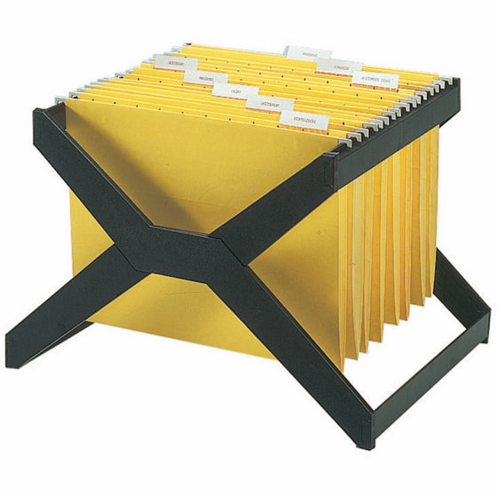 Deflecto XR206 X-rack file for 25 letter/legal hanging folders, plastic, 16wx12dx11h, black