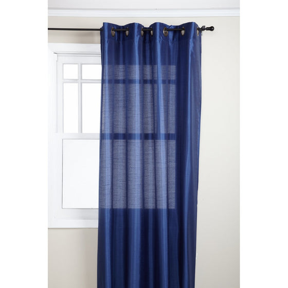 Stylemaster Tribeca 56 by 108-Inch Faux Silk Grommet Panel, Cobalt