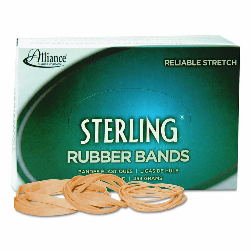 Alliance Rubber 24645 Sterling Rubber Bands Size #64, 1 lb Box Contains Approx. 425 Bands (3 1/2 x 1/4-Inches, Natural Crepe)