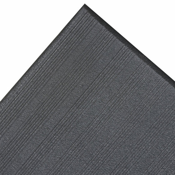 NoTrax 410 PVC Airug Safety/Anti-Fatigue Floor Mat, for Dry Areas, 2' Width x 60' Length x 3/8" Thickness, Black