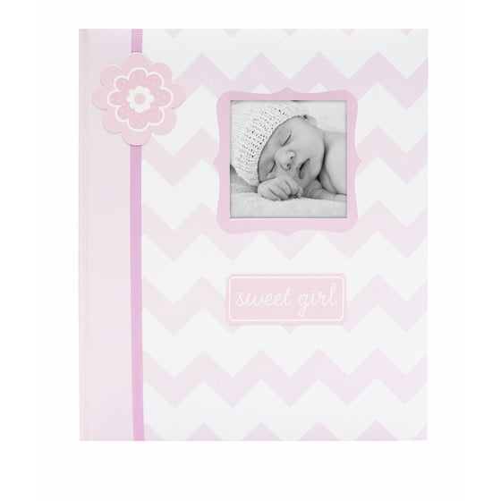 Lil Peach Chevron Baby Memory Book, Pink