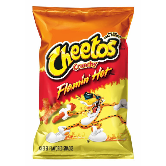Cheetos Cheese Flavored Snacks, Crunchy Flamin' Hot, 9.5 Ounce (Pack of 4)