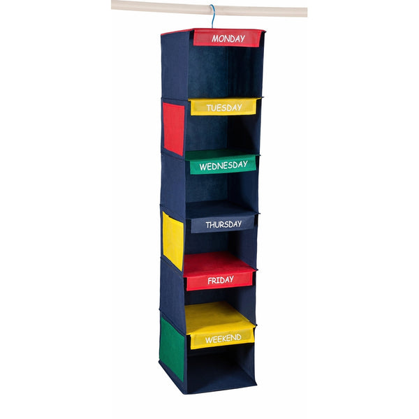 DAILY ACTIVITY ORGANIZER - 6 SHELF HANGING CLOSET - 11"x11"x48"