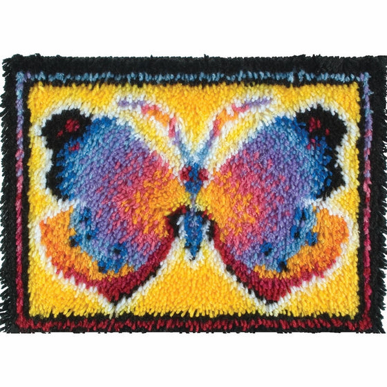 Wonderart Butterfly Fantasy Latch Hook Kit, 15" X 20"